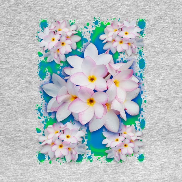 Plumeria Bouquet Exotic Summer Pattern by BluedarkArt